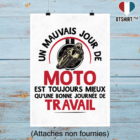 Affiche un mauvais jour de moto