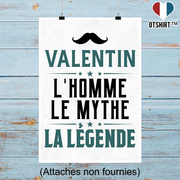 Affiche valentin l'homme le mythe la légende