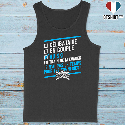 Débardeur homme célibataire en couple au ski