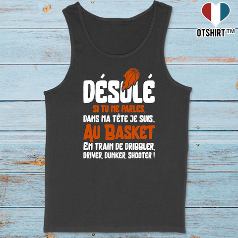 Débardeur homme je suis au basket