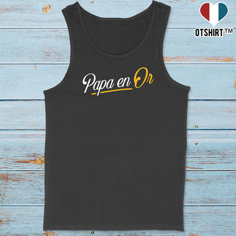 Débardeur homme papa en or