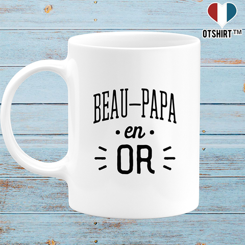 Mug beau-papa en or