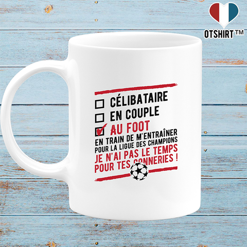 Mug célibataire au foot