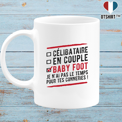 Mug célibataire en couple baby foot