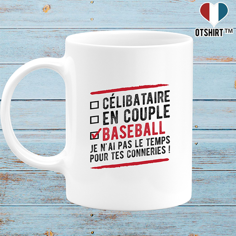 Mug célibataire en couple baseball