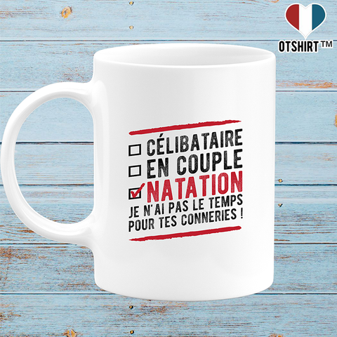 Mug célibataire en couple natation