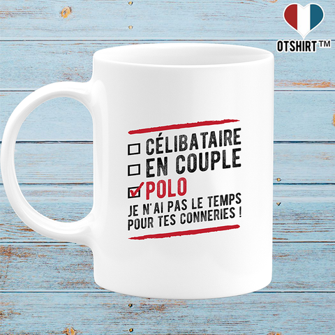 Mug célibataire en couple polo