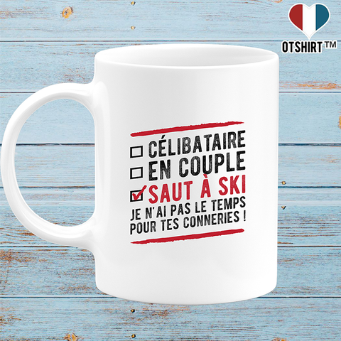 Mug célibataire en couple saut à ski