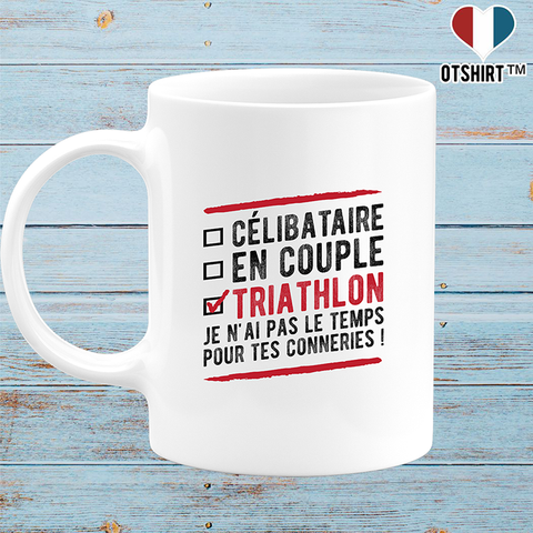 Mug célibataire en couple triathlon