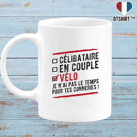 Mug célibataire en couple vélo