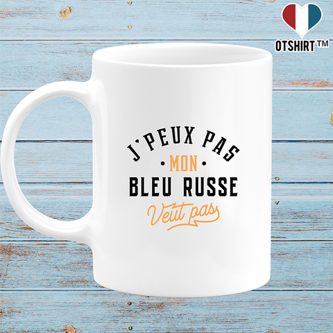 Mug j peux pas bleu russe