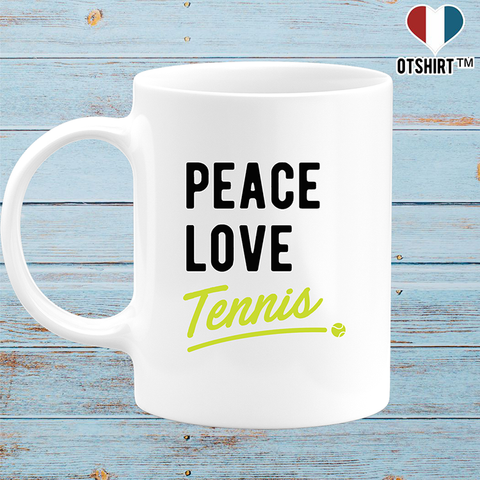 Mug peace, love, tennis