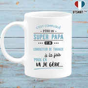 Mug super papa et conducteur de travaux