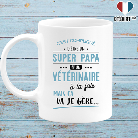 Mug super papa et vétérinaire