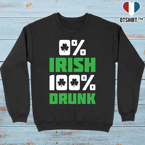 Pull homme 0% irish 100% drunk