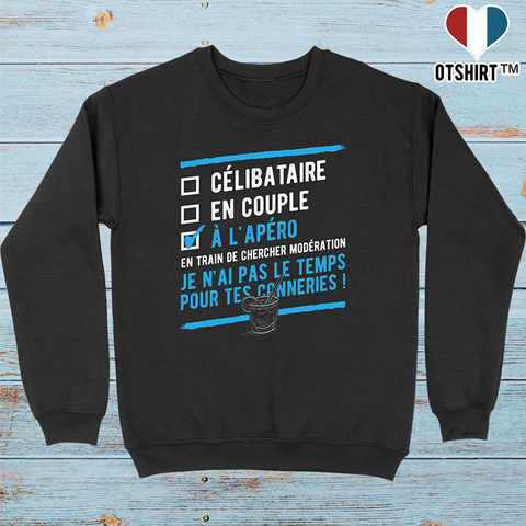 Pull homme célibataire à l'apéro