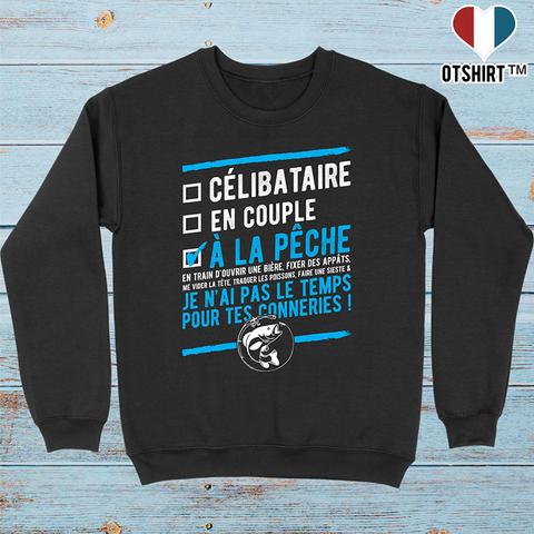 Pull homme célibataire à la pêche