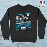 Pull homme célibataire en couple au ski