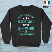 Pull homme je m'en brosse le nombril