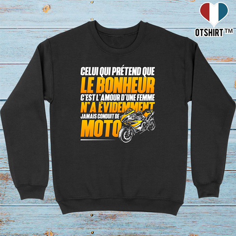 Pull homme le bonheur moto