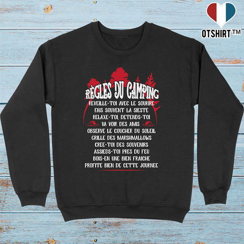 Pull homme les règles du camping