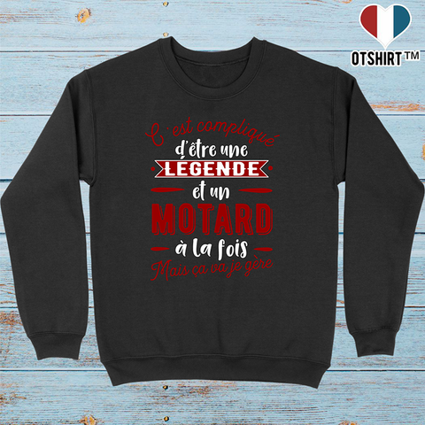 Pull homme motard et légende