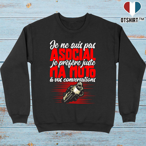 Pull homme pas asocial moto