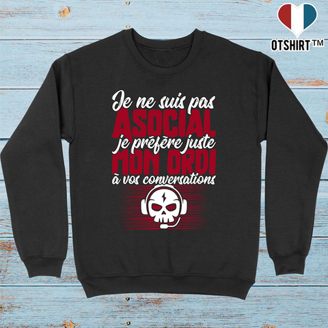 Pull homme pas asocial ordi