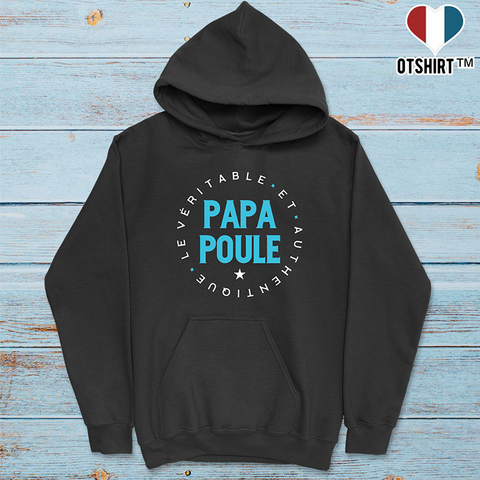 Sweat à capuche homme authentique papa poule