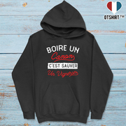 Sweat à capuche homme boire pour sauver