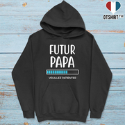 Sweat à capuche homme futur papa veuillez patienter