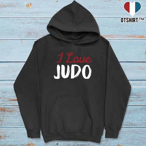 Sweat à capuche homme i love judo