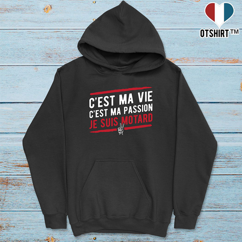 Sweat à capuche homme je suis motard