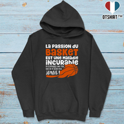 Sweat à capuche homme la passion du basket