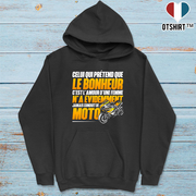 Sweat à capuche homme le bonheur moto