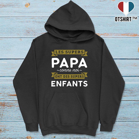 Sweat à capuche homme les supers papa