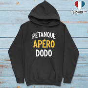 Sweat à capuche homme pétanque apéro dodo