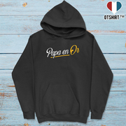 Sweat à capuche homme papa en or