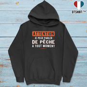 Sweat à capuche homme parler de pêche