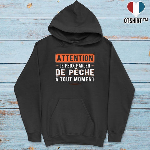 Sweat à capuche homme parler de pêche