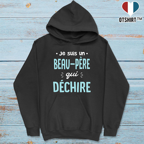 Sweat à capuche homme un beau père qui déchire