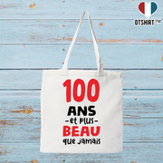 Tote bag coton recyclé 100 ans et plus beau