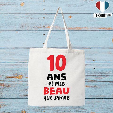 Tote bag coton recyclé 10 ans et plus beau