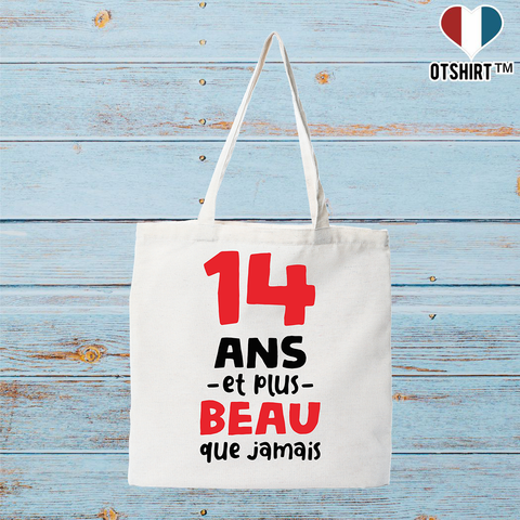 Tote bag coton recyclé 14 ans et plus beau