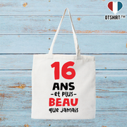 Tote bag coton recyclé 16 ans et plus beau