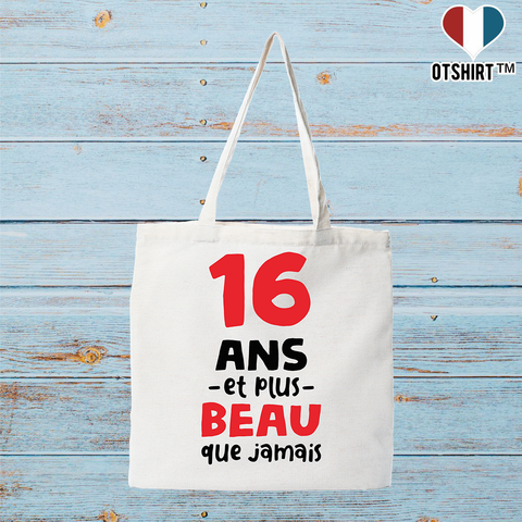 Tote bag coton recyclé 16 ans et plus beau