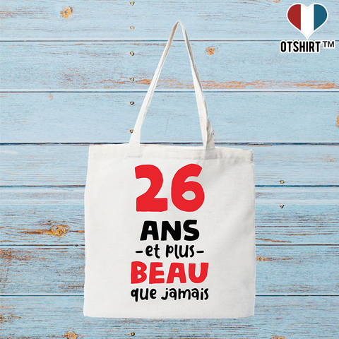 Tote bag coton recyclé 26 ans et plus beau