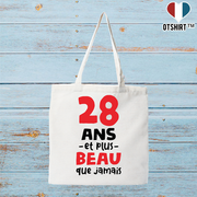 Tote bag coton recyclé 28 ans et plus beau