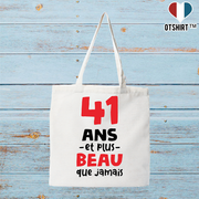 Tote bag coton recyclé 41 ans et plus beau