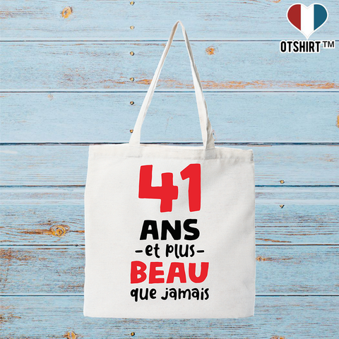 Tote bag coton recyclé 41 ans et plus beau